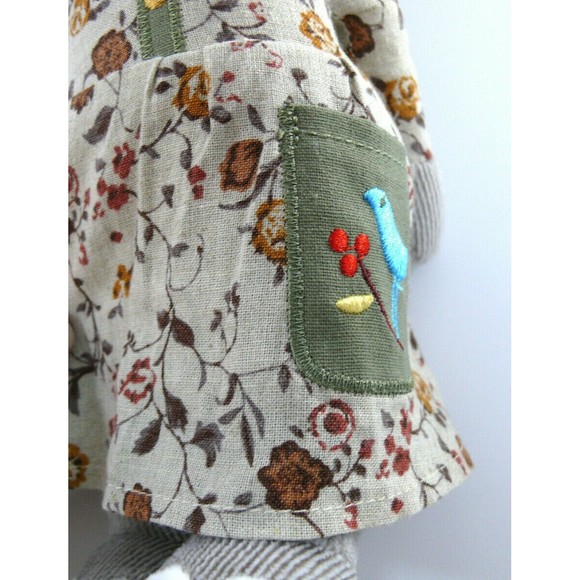 Metoo Me too Soft Plush whimsical elephant doll floral dress 12" Embroidered - Picture 8 of 8